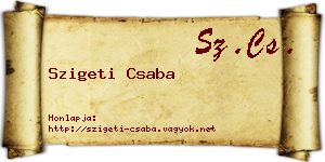 Szigeti Csaba névjegykártya