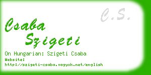 csaba szigeti business card